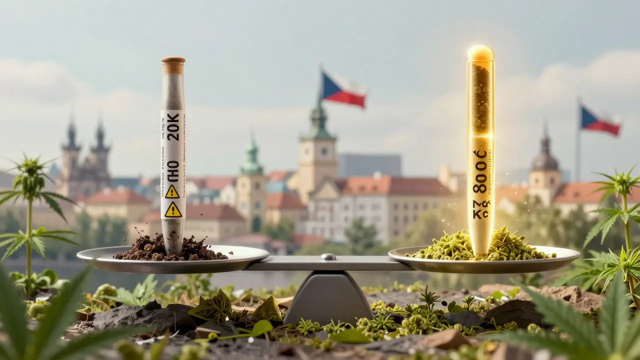 Dvě strany rovnováhy: levný nečistý kartáček vs. kvalitní premium CBD s přírodními látkami