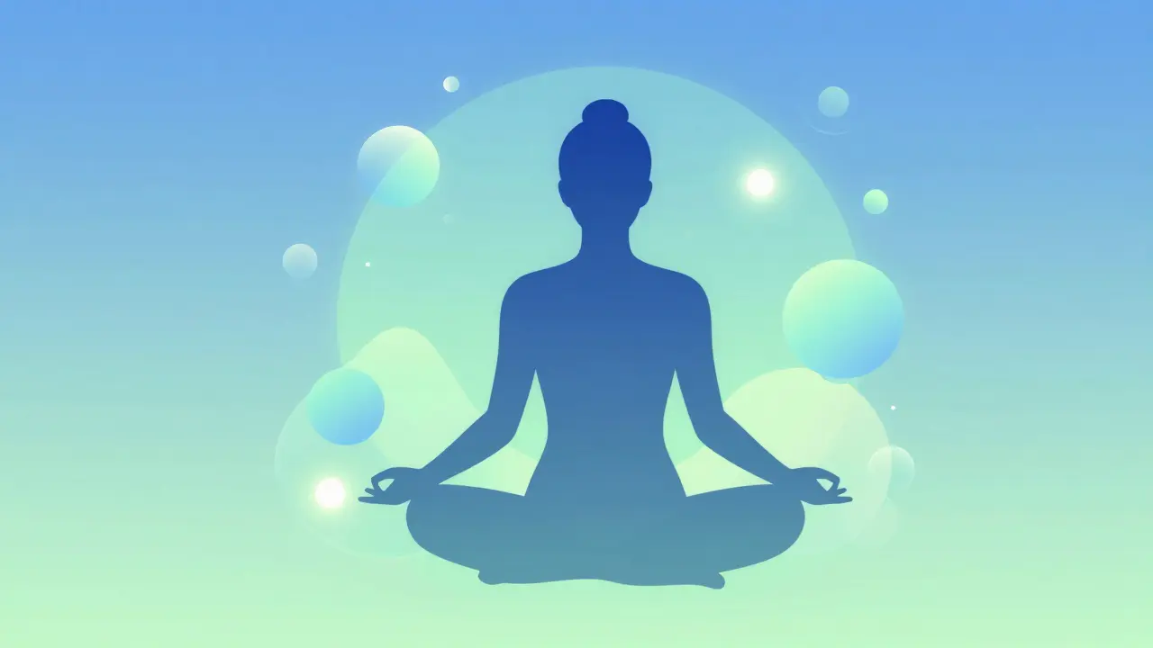 Abstraktní umění znázorňující klid a mindfulness