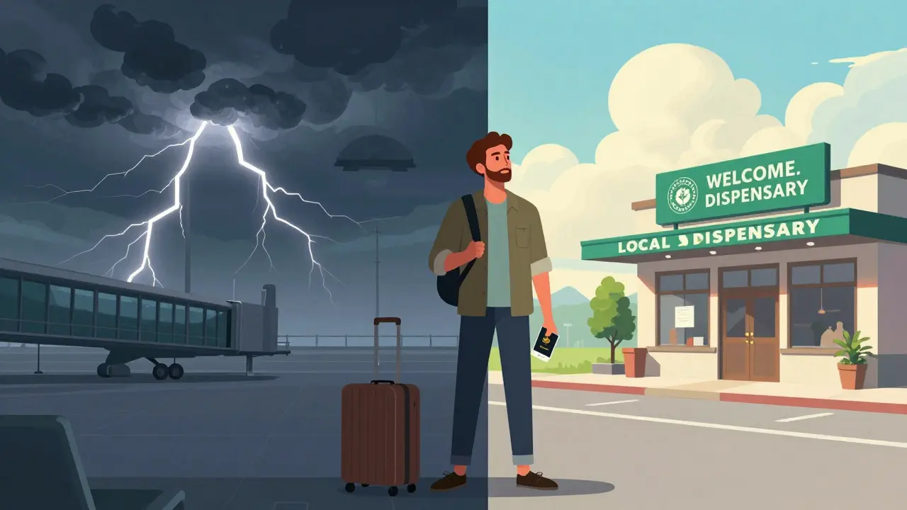 Ilustrace rizik převozu konopí versus nákup na místě
