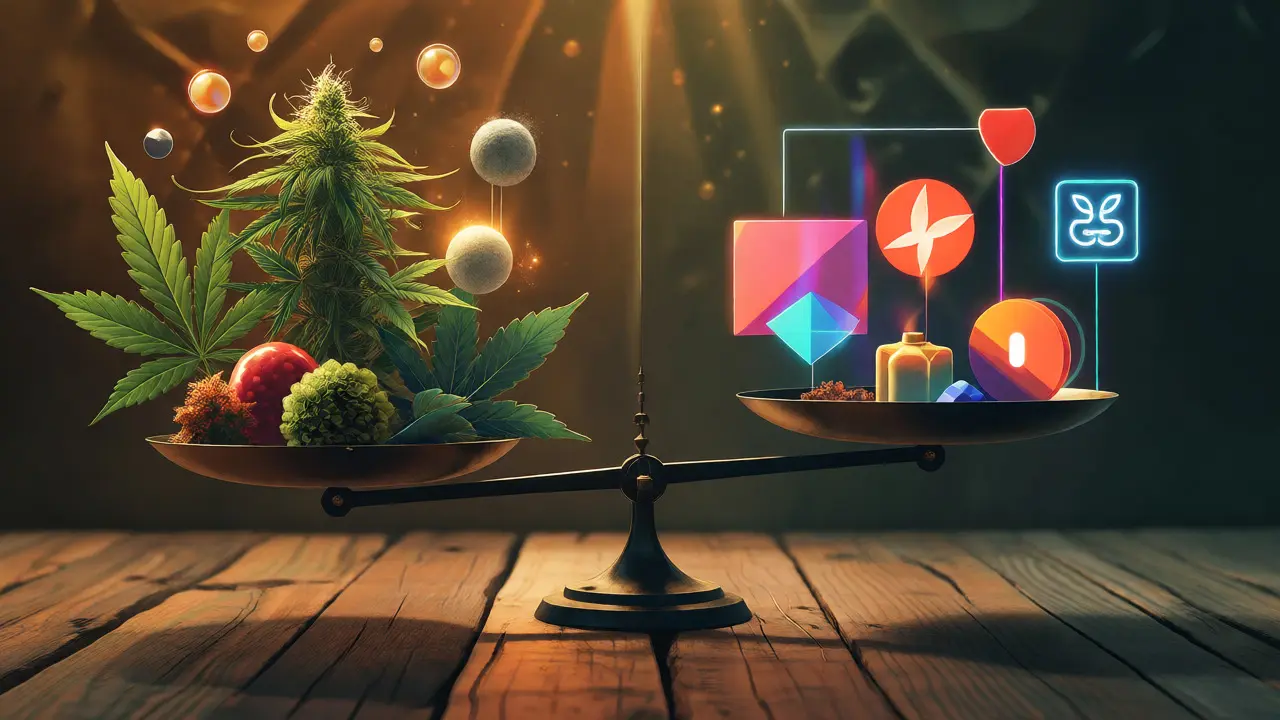 Konceptuální ilustrace hodnoty plnospektrálního CBD